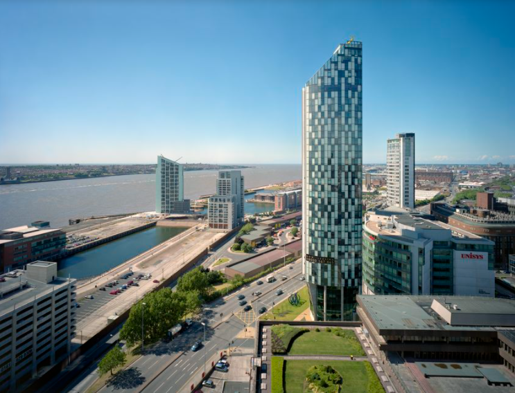 West Tower in Liverpool - view